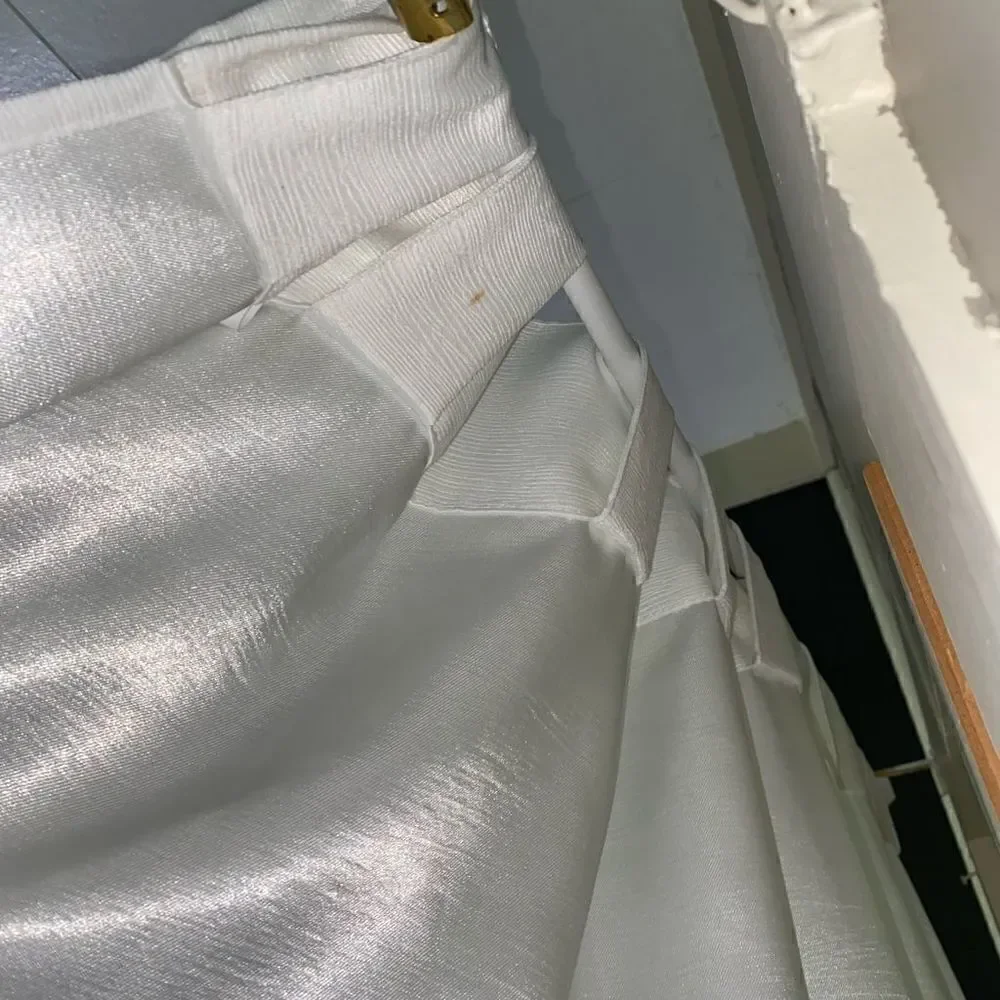 Textured 2 panel curtains bright white sz 82” length
